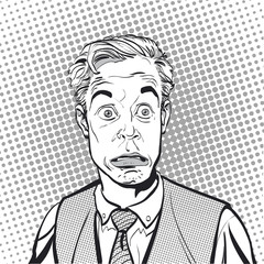 Portrait of surprised man