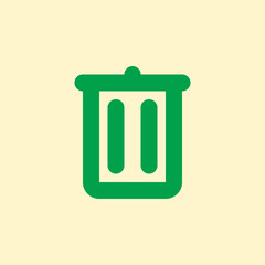 Trash can, recycle bin thick line icon, outline vector sign, linear simple pictogram. Delete symbol, logo illustration
