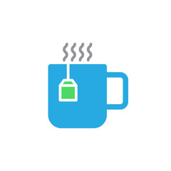 Cup of tea icon vector, filled flat sign, solid colorful pictogram isolated on white. Hot drink symbol, logo illustration