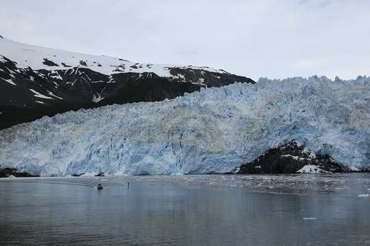 water ski at a glasier
