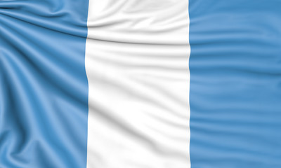 Flag of Guatemala, 3d illustration with fabric texture
