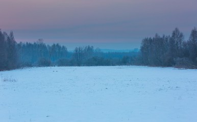 Polish typical winter rural landscape