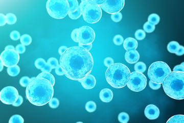 Blue cells science bacgkround. 3d rendering