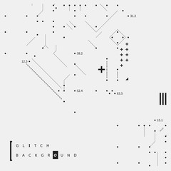 Glitch text background with simple design elements. Useful for posters and covers