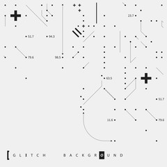 Glitch text background with simple design elements. Useful for posters and covers