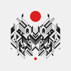 Abstract geometric design element on white background. Futuristic design, geometric shapes.