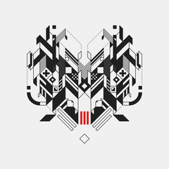 Fototapeta premium Abstract geometric design element on white background. Futuristic design, geometric shapes.