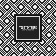 Text frame template with monochrome pattern. Useful for presentations, advertising and web design.