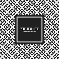 Text frame template with monochrome pattern. Useful for presentations, advertising and web design.