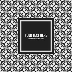 Obraz premium Szablon ramki tekstowej z monochromatycznym wzorem. Przydatne do prezentacji, reklamy i projektowania stron internetowych.