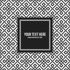 Text frame template with monochrome pattern. Useful for presentations, advertising and web design.