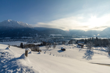 Fototapeta na wymiar Oberstdorf im Winter