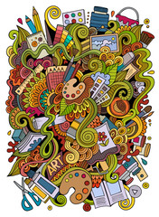 Cartoon cute doodles hand drawn Artistic illustration