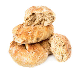 three multigrain loaf isolated on white