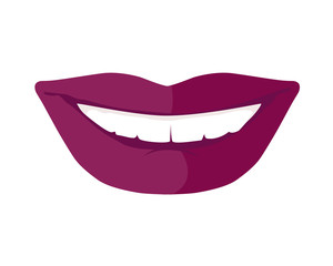Women s Smile with Shining White Teeth Vector 