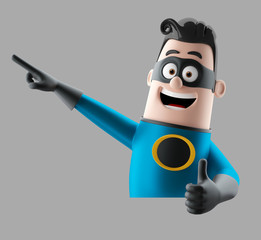 Fun superhero 3d render man