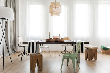 Room interior with table