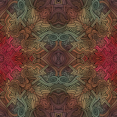 Abstract vector decorative ethnic hand drawn sketchy contour sea