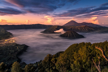 Wonderful sky in the morning at Mount. Bromo, Indonesia