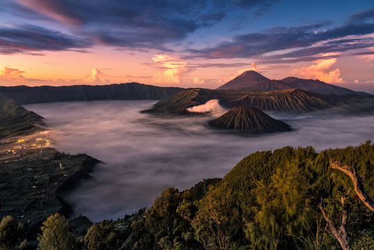 Wonderful sky in the morning at Mount. Bromo, Indonesia
