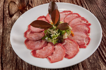 beef tongue sliced