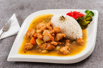 Fried minced chicken curry