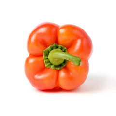 red Bell pepper on white background isolate