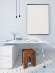 Simple modern writing table and picture frame