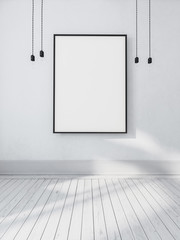 Large blank empty rectangular picture frame