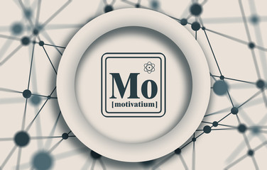 Business relative metaphor. Fictional chemical element. Molecule And Communication Background. Brochure or report design template. Connected lines with dots.