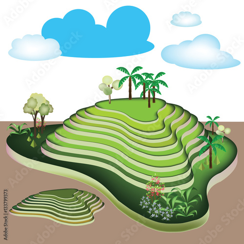 "abstract green hill, vector illustration" Stock image and royalty-free