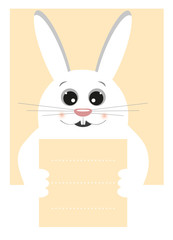 Ein weißes Kaninchen hält ein Schild in der Hand.
Für persönliche Nachrichten oder Wünsche