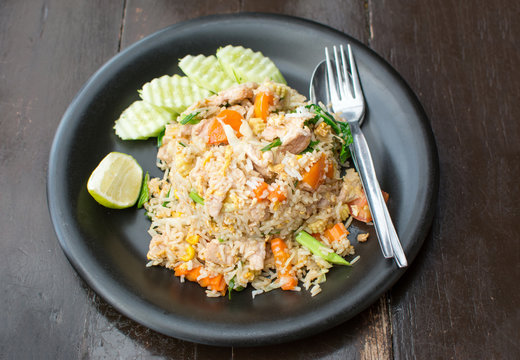 Fried rice meal served on a plate