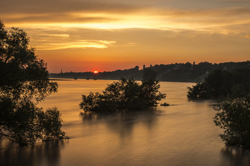 Dresden, Elbtal, Sonnenuntergang