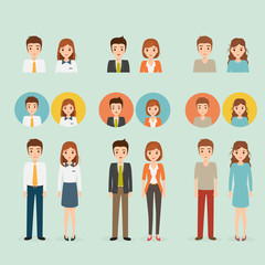 business man and business woman people character. cartoon vector design.