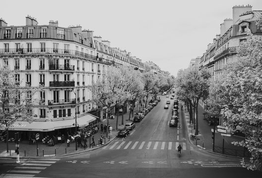 Urban scene, Paris, France, Europe, black and white 