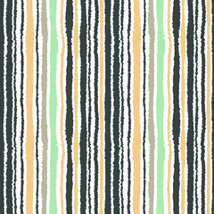 Seamless strip pattern. Vertical lines with torn paper effect. Shred edge texture. White, gray, yellow, olive winter colored background. Vector