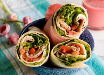 Wraps und ein Milchshake 