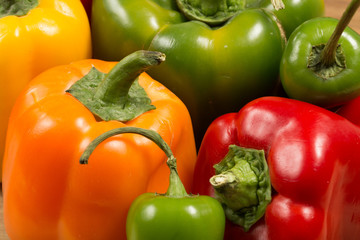 Close Up of Bell Peppers and Jalapenos