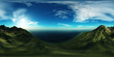 Naklejka premium environment map ,HDRI. Round panorama, spherical panorama, equidistant projection, land under heaven