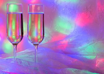 two glasses of sparkling white wine