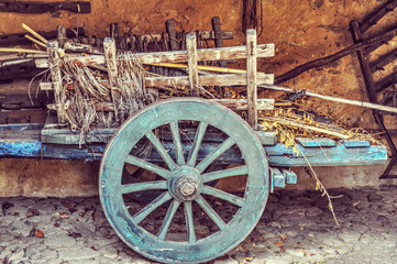 ancient cart in vintage tone