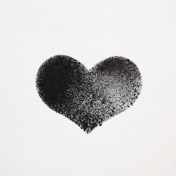 Black stenciled heart