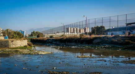 Fototapeta na wymiar Water Pollution in Kathmandu, Bagmati River