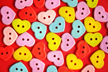 Fototapeta na wymiar Valentine's day greeting,background,poster with many hearts in different colors