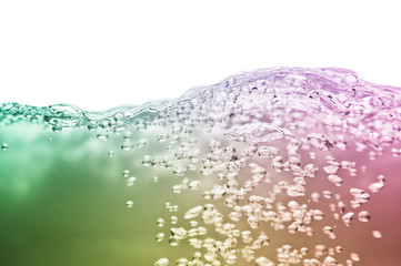 colored water with air bubbles