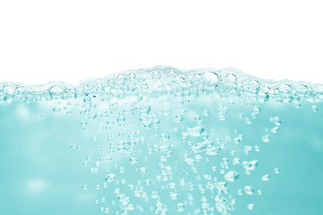 Naklejka na ściany i meble Fresh water with bubbles, abstract background