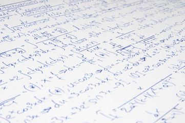 Handwritten calculation of higher mathematics as a background