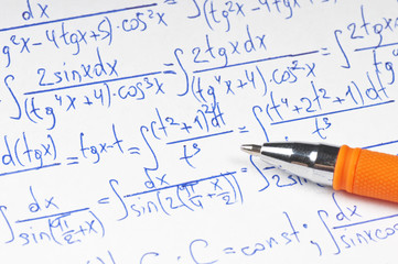 Handwritten calculation of higher mathematics as a background