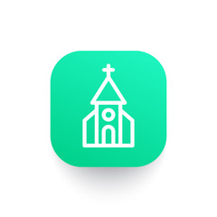 church vector icon in linear style